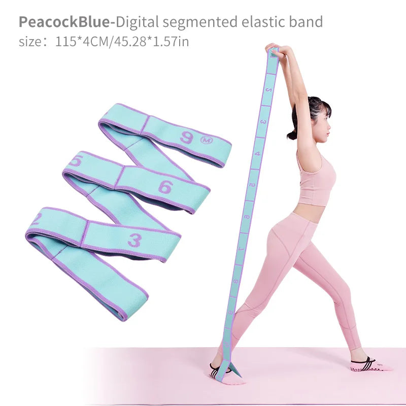 Elastic Yoga Stretching Strap with Loops, Stretch Strap for Ballet, Leg, Body, Stretch Band for Yoga, Dance, Pilates, Gymnastics