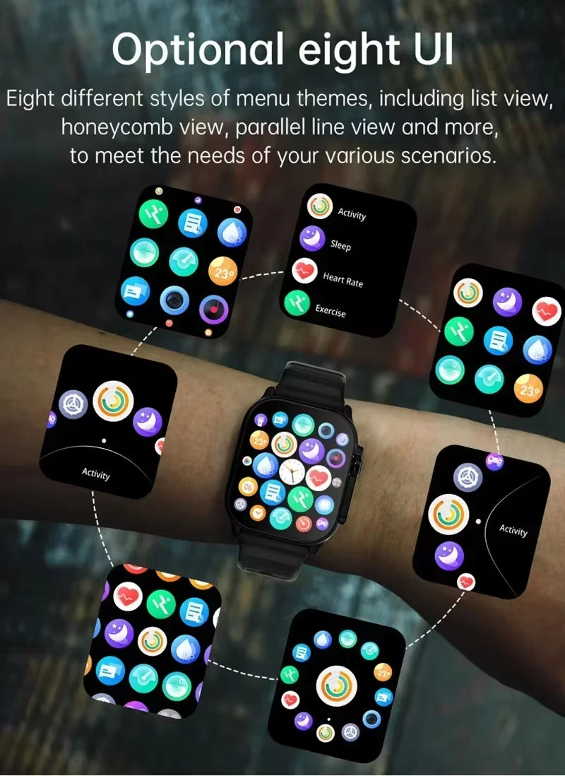 T900 Ultra Smartwatch - Bluetooth Talk, Message Alerts, Heart Rate Monitor & Sports Features for Android & iOS - Perfect for Men & Women